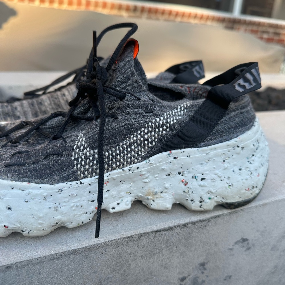 Gray and White Knit Sneakers